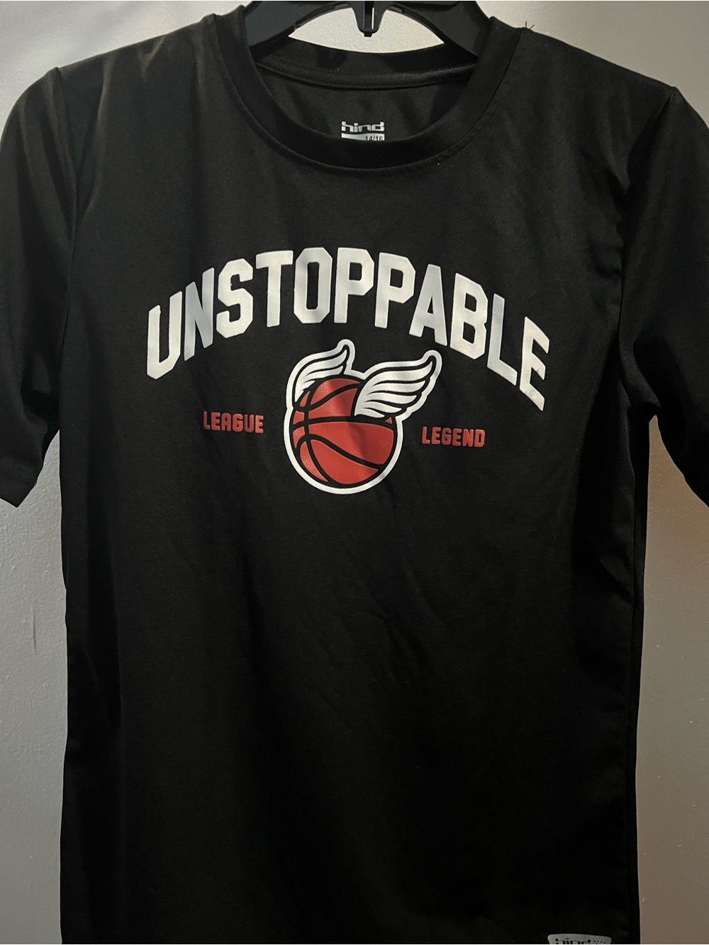 Hind Black Athletic Tee with White Logo Print